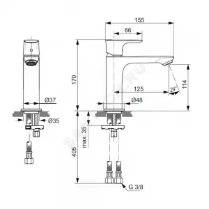 Смеситель для умывальника одноручный CONNECT AIR Ideal Standard A7015AA