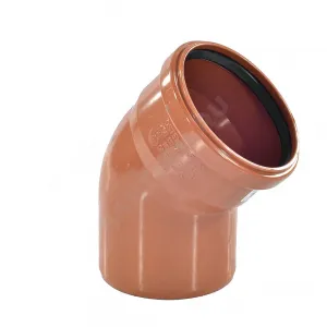 Отвод НПВХ коричневый Дн 400х45гр б/нап в/к KGB Ostendorf 226220