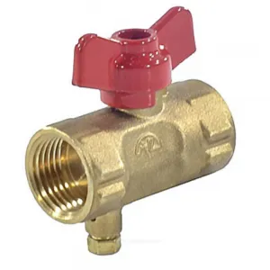 Кран для манометра шаровой латунь 11б27п(м)2 Ду 15 Ру16 ВР G1/2" с бабочкой без фланца с краном Маевского Пензапромарматура 2211111