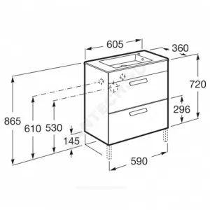 Тумба под умывальник 60 Debba белый глянец Roca ZRU9302708