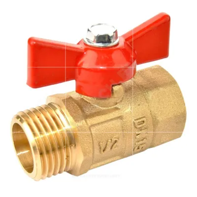 Кран шаровой латунь ПРАКТИК 131 Ду 15 Ру16 ВР/НР бабочка аналог 11б27п1 ГАЛЛОП 103253