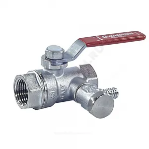 Кран шаровой латунь со спускником R250DS хром Ду 15 Ру42 ВР 1/2" рычаг со спускником Giacomini R250SX003