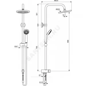 Система душевая без смесителя BALANCE Vidima BA274AA