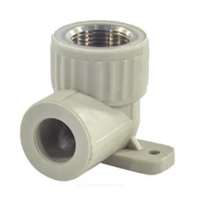 Угольник PP-R комбинированный серый Дн 20х3/4" ВР с креплением VALFEX 10120225Г