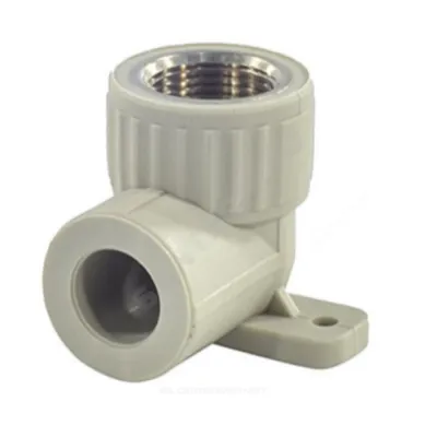 Угольник PP-R комбинированный серый ВР Дн 20х3/4" с креплением VALFEX 10120225Г