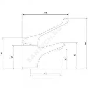 Смеситель для умывальника хирургический локтевой одноручный Хирург Х-серия Славен СЛ-ОД-Х10