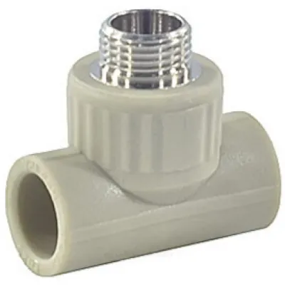 Тройник PP-R комбинированный серый НР Дн 20х3/4" VALFEX 10128120Г