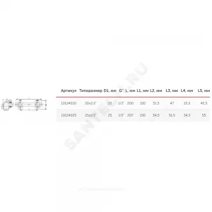 Планка PP-R монтажная белая Дн 25х1/2" ВР под смеситель с водорозетками VALFEX 10124025