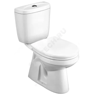 Унитаз-компакт Анимо белый нижний подвод верт/выпуск 2/реж дюропласт Soft close Santek 1.WH30.2.136