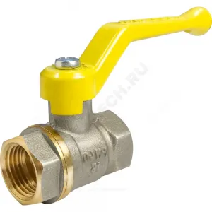 Кран шаровой латунь никель газ 11Б27фтМ Ду 15 Ру40 ВР полнопроходной рычаг VALFEX VF.271.NR3.012