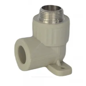 Угольник PP-R комбинированный серый Дн 20х3/4" НР с креплением VALFEX 10121120Г