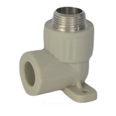 Угольник PP-R комбинированный серый НР Дн 25х3/4" с креплением VALFEX 10121125Г