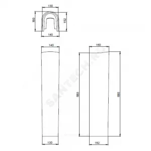 Пьедестал для умывальника Визит белый Santeri 1.3605.3.S00.00B.0