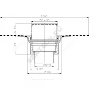Воронка кровельная HL62BH с вертикальным выпуском PP Дн 160 с трапом, теплоизоляцией, гидроизоляционным полимербитумным полотном 500мм HL HL62BH/5 Воронка кровельная HL62BH с вертикальным выпуском PP Дн 160 с трапом, теплоизоляцией, гидроизоляционным полимербитумным полотном 500мм HL HL62BH/5