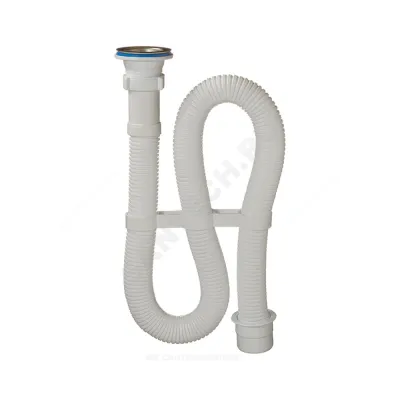 Сифон для умывальника/мойки гофрированный 1 1/2"x40 с переходником на 50мм L=1000мм выпуск с нержавеющей решёткой D=70мм Орио АС-3011