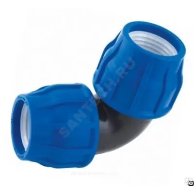 Отвод компрессионный ПЭ переходной Дн 50х40х90гр VALFEX 121001225040