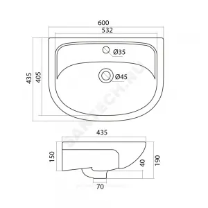 Умывальник мебельный Эллада 60 1 отверстие под смеситель по центру Santek 1.WH11.0.198 Умывальник мебельный Эллада 60 1 отверстие под смеситель по центру Santek 1.WH11.0.198