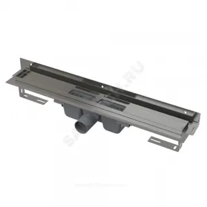 Лоток душевой с гидрозатвором Дн 50 850х60мм без решетки горизонтальный выпуск Alca Plast APZ4S-850