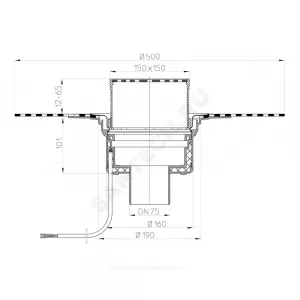 Воронка кровельная HL62.1BH с вертикальным выпуском PP Дн 75 с трапом, электрообогревом, теплоизоляцией, гидроизоляционным полимербитумным полотном 500мм HL HL62.1BH/7 Воронка кровельная HL62.1BH с вертикальным выпуском PP Дн 75 с трапом, электрообогревом, теплоизоляцией, гидроизоляционным полимербитумным полотном 500мм HL HL62.1BH/7