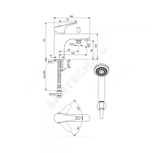 Смеситель для ванны с душем одноручный NEXT Vidima BA402AA