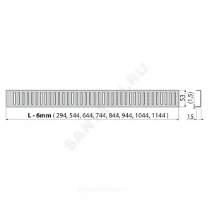 Решетка для душевого лотка нержавеющая сталь, матовая L=650мм Alca Plast PURE-650M