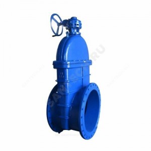 Задвижка чугун 30ч539р аналог МЗВ обрезиненный клин c гайкой Ду 800 Ру10 фл с редуктором двусторонняя Китай