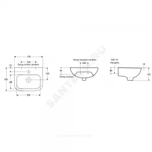 Умывальник подвесной CONTOUR 37 1 отверстие под смеситель по центру Ideal Standard S212201 Умывальник подвесной CONTOUR 37 1 отверстие под смеситель по центру Ideal Standard S212201