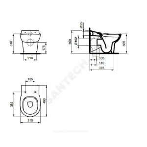 Унитаз приставной