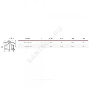Кран шаровой латунь 11Б27фт1М OPTIMA Ду 15 Ру25 ВР полнопроходной бабочка VALFEX VF.217.L0B1.012