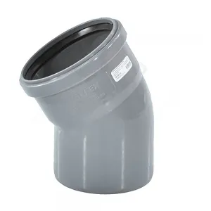 Отвод PP-H серый Дн 110х30гр б/нап в/к VALFEX 20122110 Отвод PP-H серый Дн 110х30гр б/нап в/к VALFEX 20122110