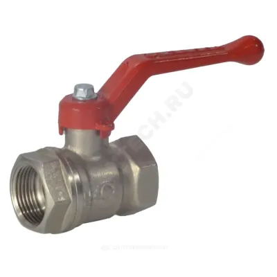 Кран шаровой латунь никель 11Б27фт1М Ду 32 Ру40 ВР полнопроходной рычаг VALFEX VF.214.NR1.114