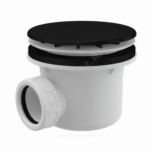 Сифон для поддона 1 1/2"x90/40 h=84мм слив крышка D=115мм, черная Alca Plast A49BLACK