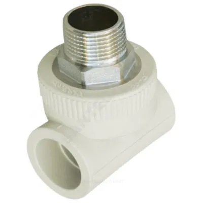 Тройник PP-R комбинированный под ключ серый НР Дн 50х1 1/2" RTP (РосТурПласт) 11003