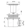 Сифон для поддона 1 1/2"x90 h=84мм с нержавеющей решёткой D=115мм Alca Plast A48