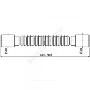Гофра 40х40 L=340-780мм Alca Plast A710 Гофра 40х40 L=340-780мм Alca Plast A710