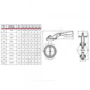 Затвор дисковый поворотный чугун R59W Ду 100 Ру16 межфл с рукояткой диск чугун манжета EPDM Giacomini R59WX010 Затвор дисковый поворотный чугун R59W Ду 100 Ру16 межфл с рукояткой диск чугун манжета EPDM Giacomini R59WX010