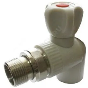 Кран шаровой PP-R серый Дн 20х1/2" НР угловой для радиатора VALFEX 10148020Г