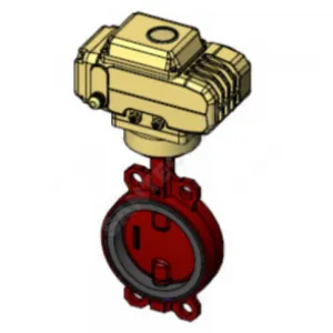 Затвор дисковый поворотный чугун VPI4448R-N04EP Ду 100 Ру16 межфл с электроприводом 380В диск чугун манжета EPDM Tecofi VPI4448R-N04EP0100