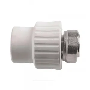 Муфта PP-R комбинированная белая Дн 20х1/2" с накидной гайкой на метал. штуцере RTP (РосТурПласт) 10696