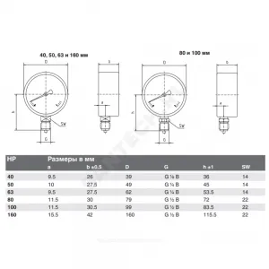 Манометр 111.10.50 радиальный Дк50мм 0-6 бар кл.2,5 G1/4" Wika 9340736