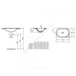 Умывальник мебельный CONNECT 48 без отверстия под смеситель Ideal Standard E504501 Умывальник мебельный CONNECT 48 без отверстия под смеситель Ideal Standard E504501