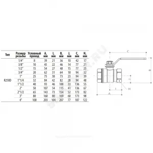 Кран шаровой латунь хром R250D Ду 10 Ру42 ВР рычаг Giacomini R250X002