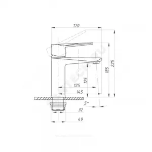 Смеситель для умывальника одноручный STEEL BLACK Профсан PSM-301-5