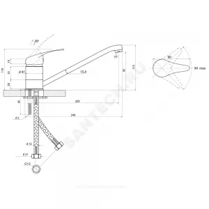 Смеситель для кухонной мойки одноручный Прораб П-серия Славен СЛ-ОД-П21
