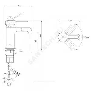 Смеситель для умывальника одноручный Город Т-серия Славен СЛ-ОД-Т10