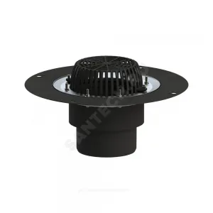 Воронка кровельная с вертикальным выпуском PP Дн 160 с листвоуловителем, прижимным фланцем из нержавеющей стали Татполимер ТП-01.160