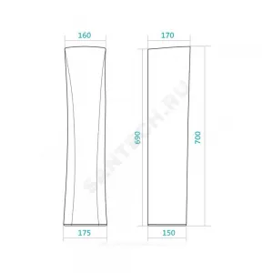 Пьедестал для умывальника Бриз/Ирис/Цезарь белый Santek 1.WH11.0.595