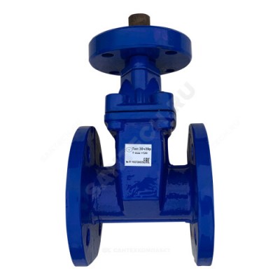 Задвижка чугун 30ч939р аналог МЗВ обрезиненный клин Ду 125 Ру10/16 фл под эл/привод Китай