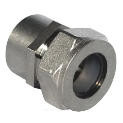 Муфта латунь никель Ду 15х1/2" обжим/ВР для нержавеющих труб STAHLMANN SSFL1501/2NEF