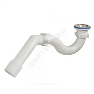 Сифон для поддона трубный 1 1/2"x50/40 с переходной трубкой 45гр выпуск с нержавеющей решёткой D=70мм Орио А-42587